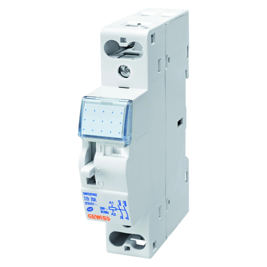 Interruttore manuale 230 V, 2 contatti normalmente aperti, 20 A, bianco, 130 g