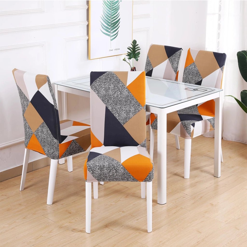 Coprisedili, set da 6, elasticizzati, lavabili, design moderno, multicolore