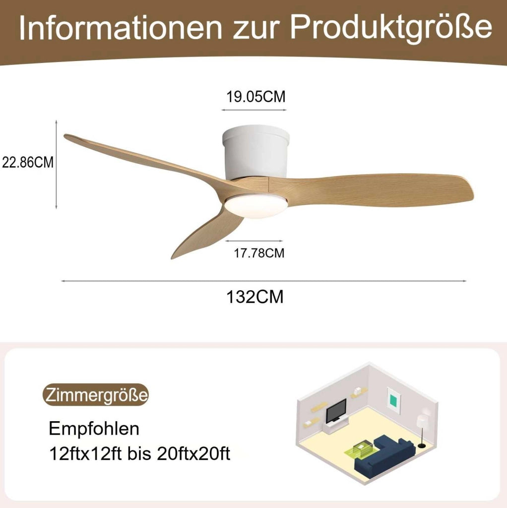Ventilatore da soffitto bianco con luce LED e telecomando