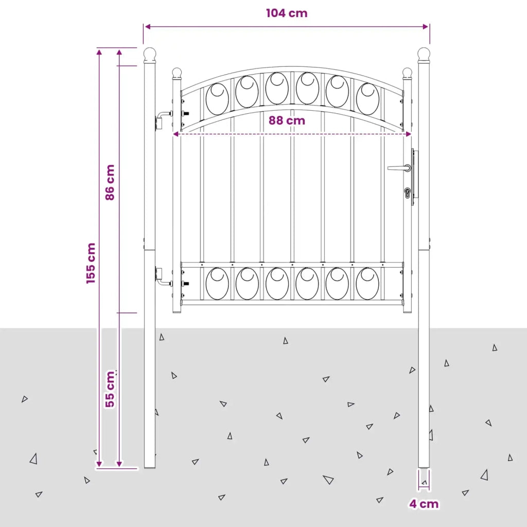 Cancello per recinzione EMMEN con parte ad arco 100x86 cm verde 146363