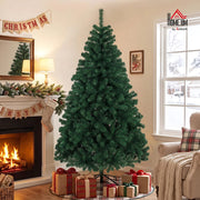 Albero di Natale artificiale 180 cm con 700 punte in PVC, supporto pieghevole in acciaio, rami automatici, facile da montare per casa