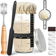 Kit per lievito madre, capacità 730 ml, composto da 8 elementi, con termometro e indicatore di data