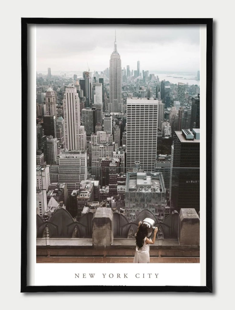 Poster decorativo con la skyline di New York, dimensioni 90x60 cm, carta patinata