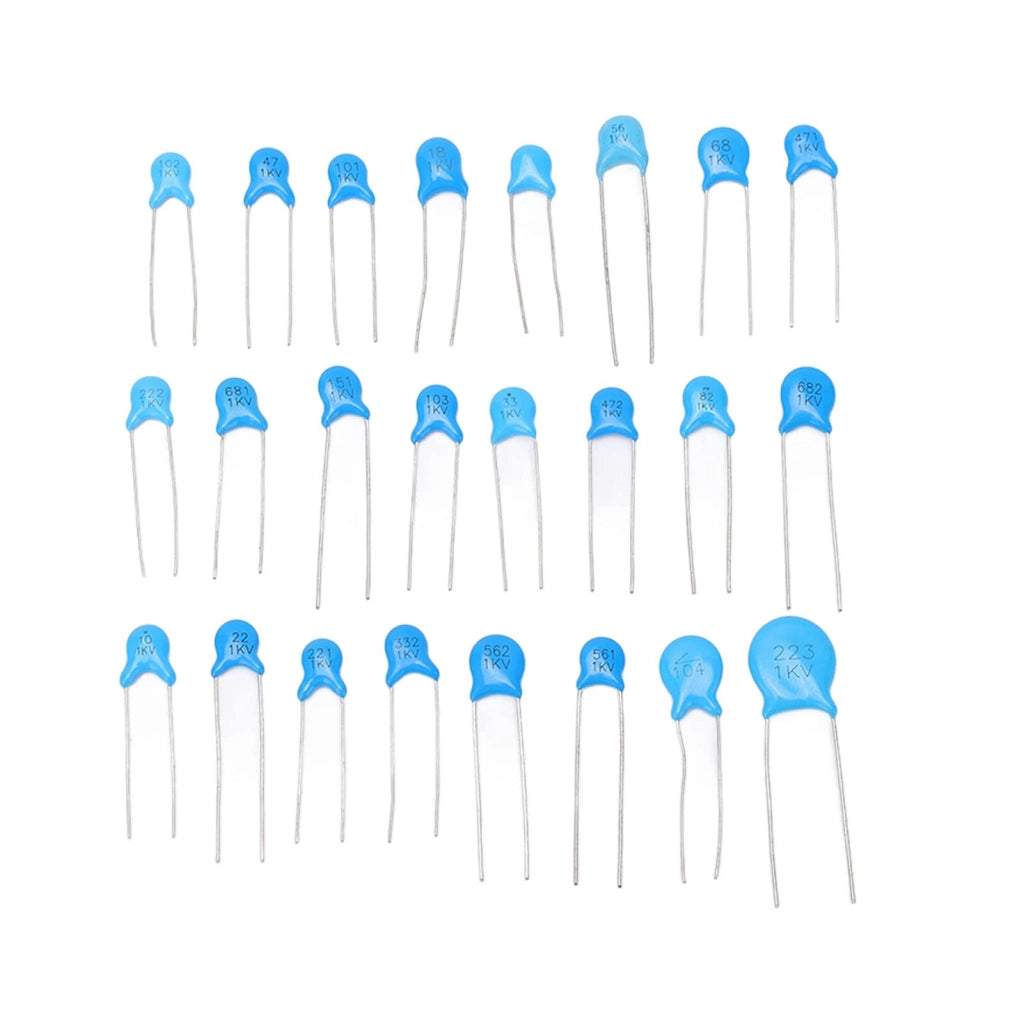 Assortimento di condensatori ceramici, 700 pezzi, 24 valori, 1 kV