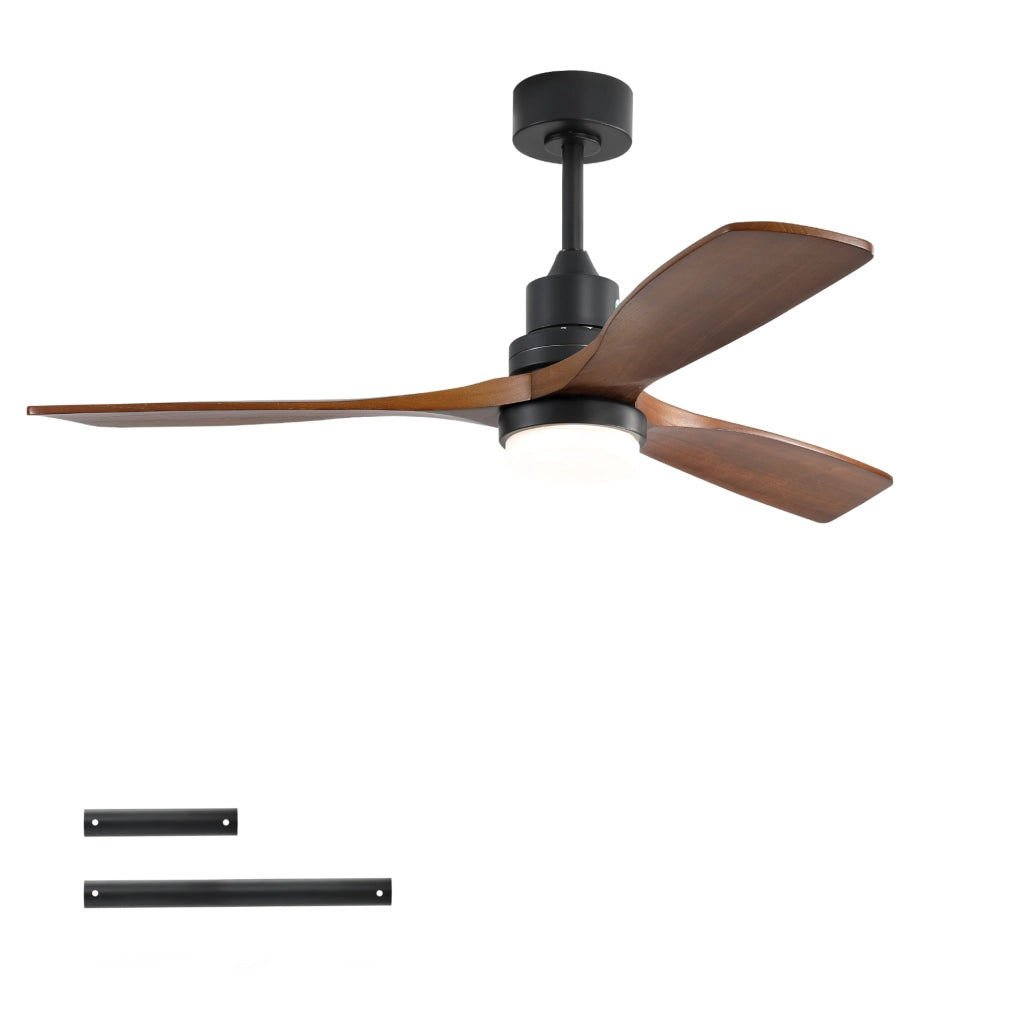 Ventilatore da soffitto 132 cm con LED 18 W, 6 velocit¨¤ e telecomando nero