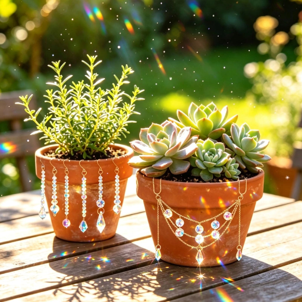 7 cristalli per catturare la luce solare, prisma a forma di arcobaleno, decorazioni da appendere alle finestre, elementi decorativi per piante