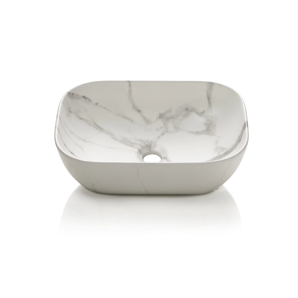 Lavabo da appoggio ZONTA bianco calacatta