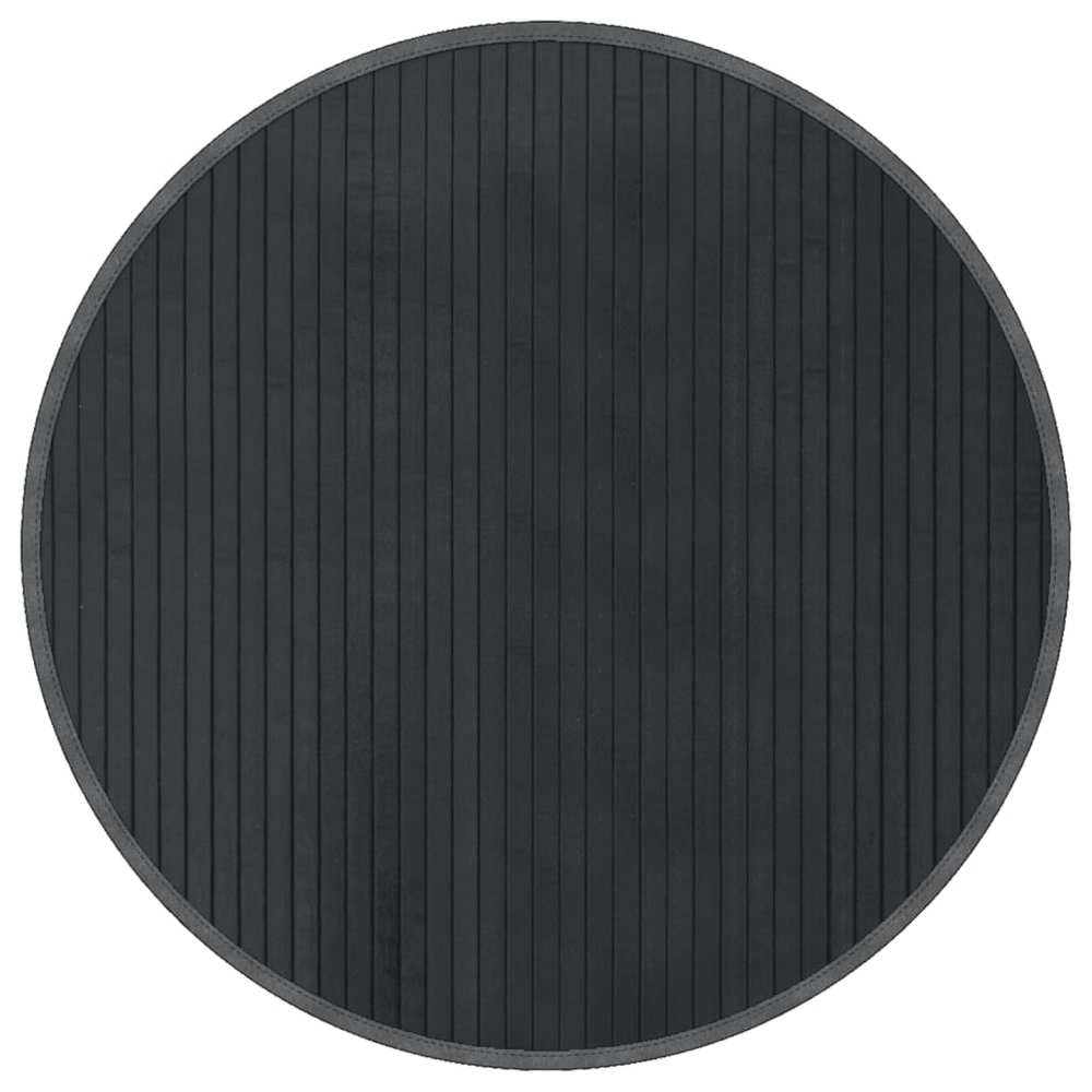 Tappeto Rotondo Grigio 60 cm in Bambù