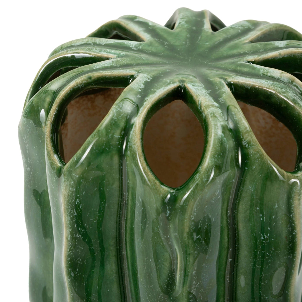 Basi, Vaso Disegno con Cactus, Verde