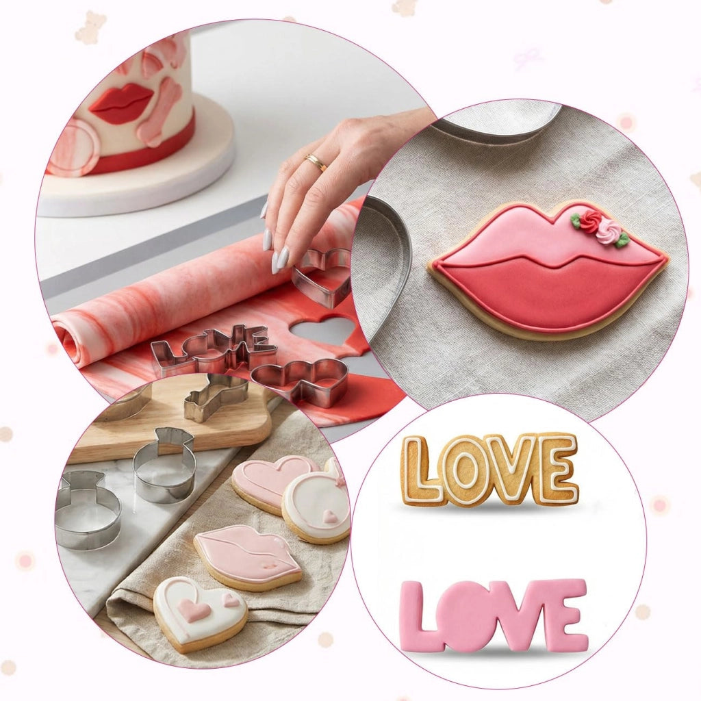 Set di 8 formine a cuore in acciaio inossidabile