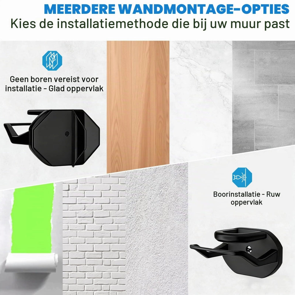 Set di 12 supporti per tappi, adesivi, in ABS, colore nero