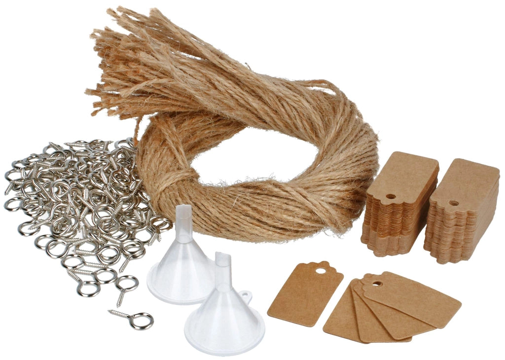 Set di 100 accessori per mini bottiglie di vetro