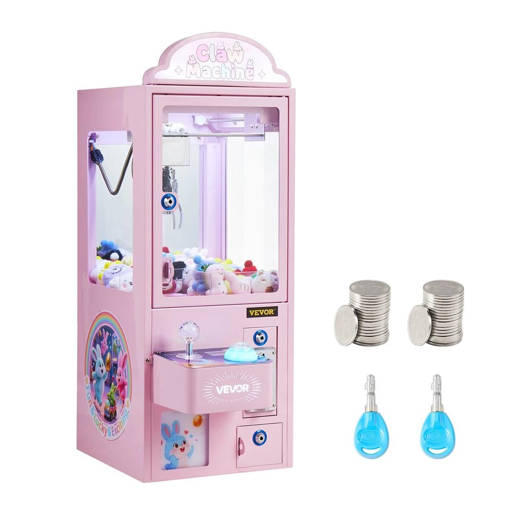 Macchina ad Artiglio S-01 con Luci e Suoni, Artigli Regolabili in Acciaio, Distributore Giocattoli e Caramelle, 30W, 325x490x850 mm