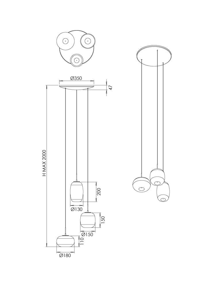 Lampada Sospensione Brio LED 21W Cognac Sfumato Fabas Luce