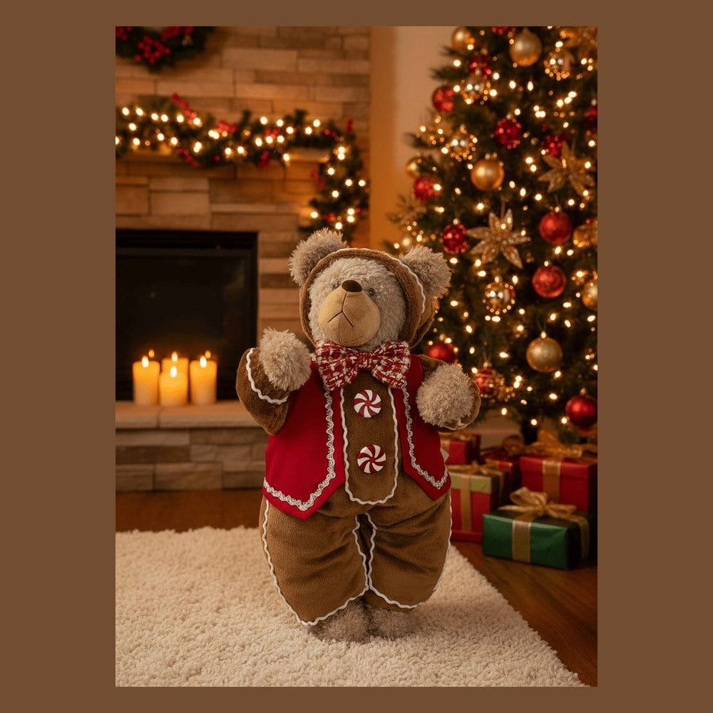Orso decorativo di natale larry candy in peluche h 55 cm xone
