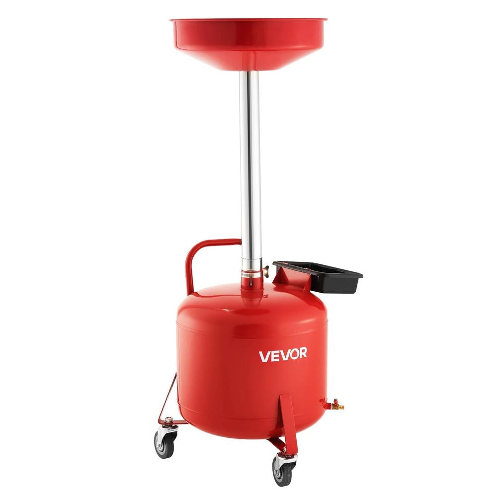 Serbatoio di Scarico Fluidi 30L con Imbuto Regolabile e Ruote FF-907 per Officina e Riparazione Auto, Struttura in Ferro Robusta