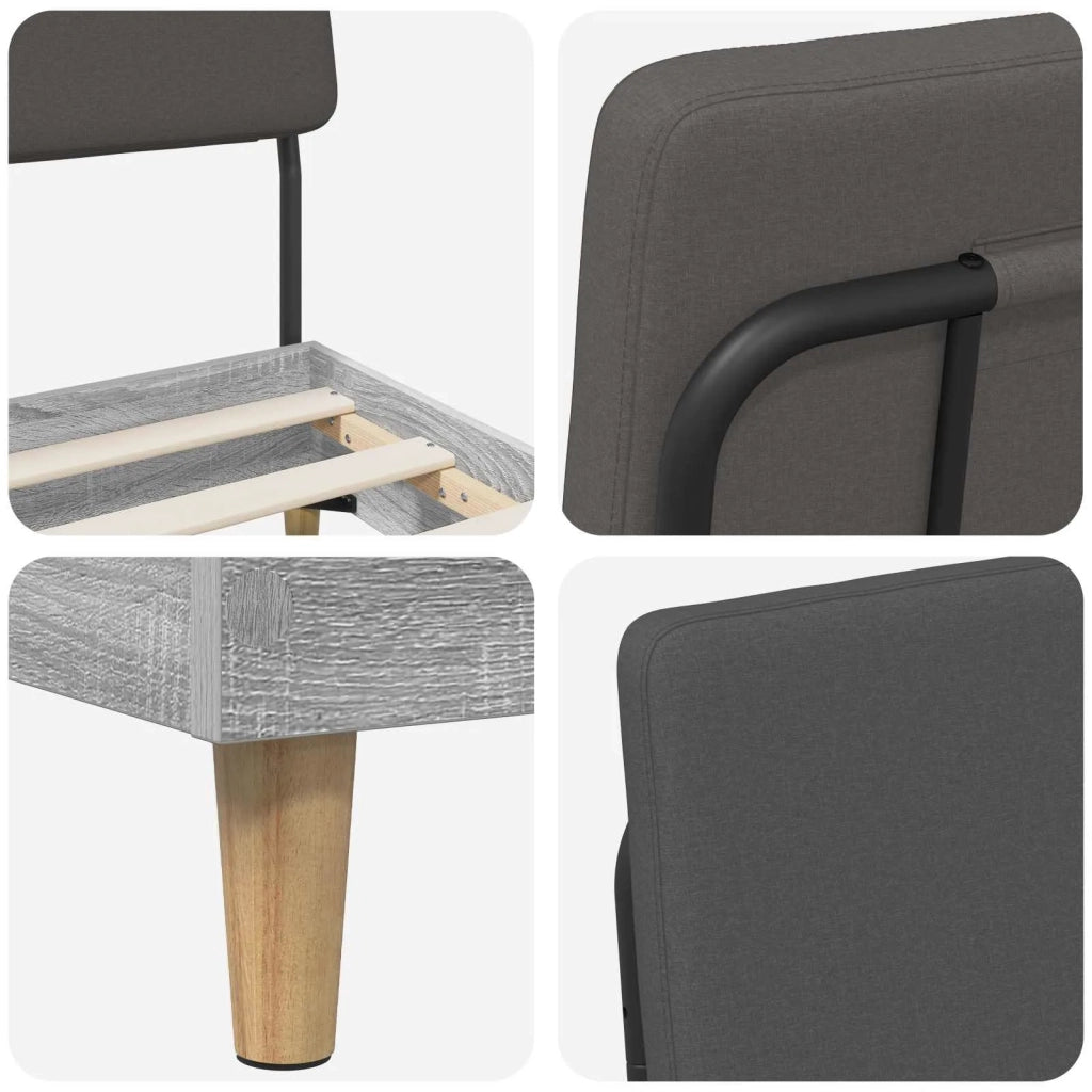 Letto singolo con testiera Grigio Sonoma e grigio scuro 8001850