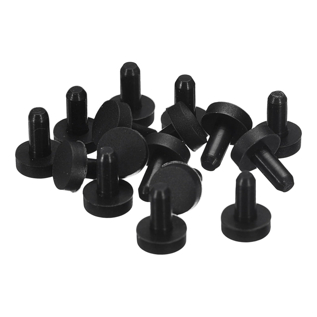 16 tappi in gomma, neri, per fori da 2,5–2,8 mm