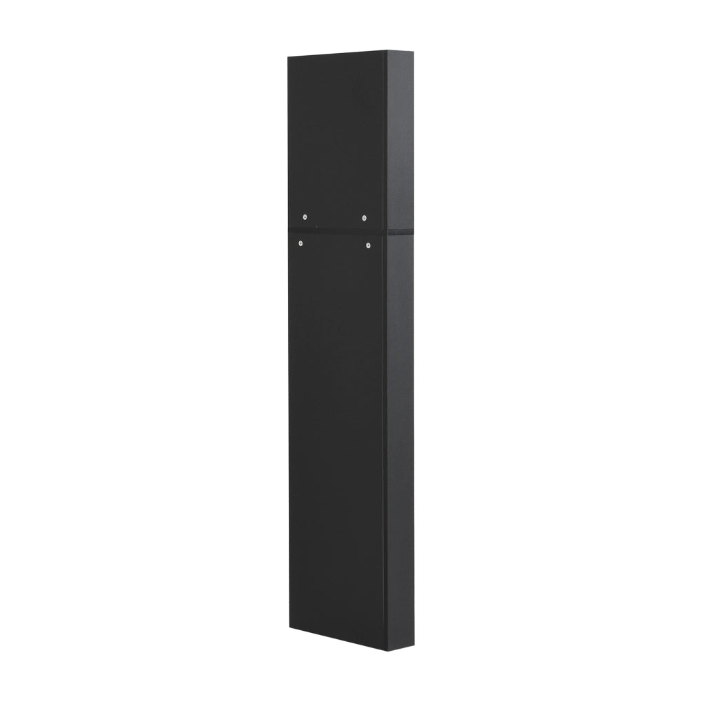 Mobile da bagno angolare con due ripiani e vano aperto regolabile, 36,5x36,5x155 cm, nero