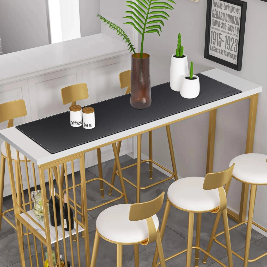 Copertura per consolle in ecopelle, dimensioni 180x30 cm, colore nero
