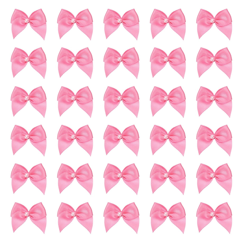 Mini perline decorative, 100 pezzi, 2,5 cm, rosa scuro, in poliestere