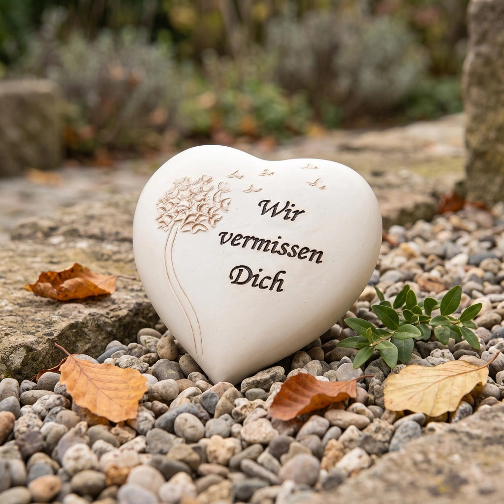 Cuore "Mi manchi" di Grabdeko, resistente alle intemperie, 12x13 cm