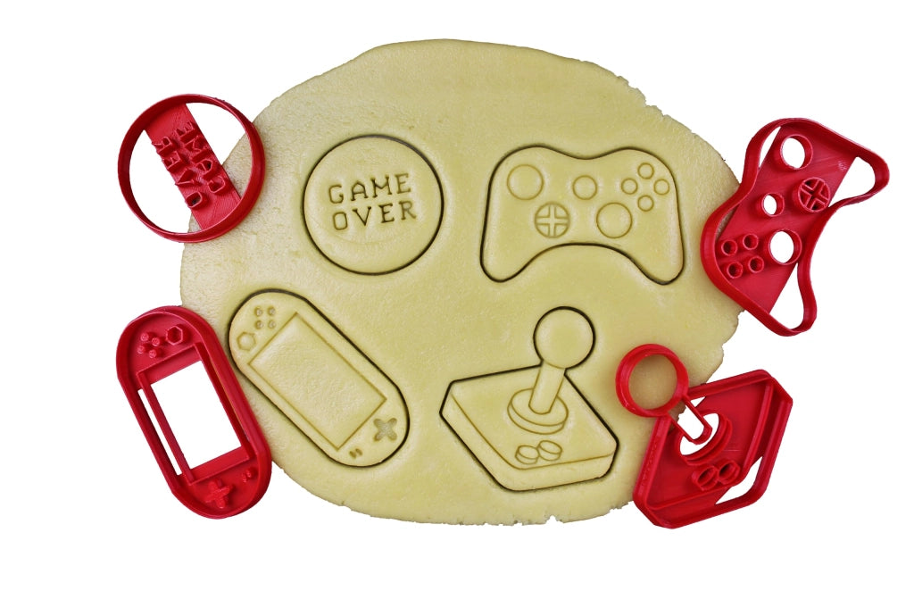 Set di 4 formine per biscotti a tema videogiochi