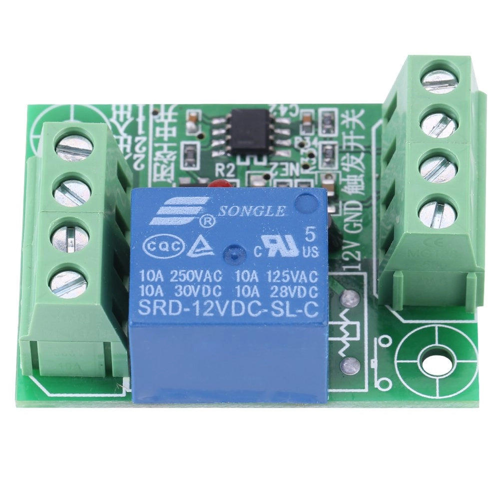 Modulo relè bistabile a 12V DC, 1 canale, con trigger, interruttore