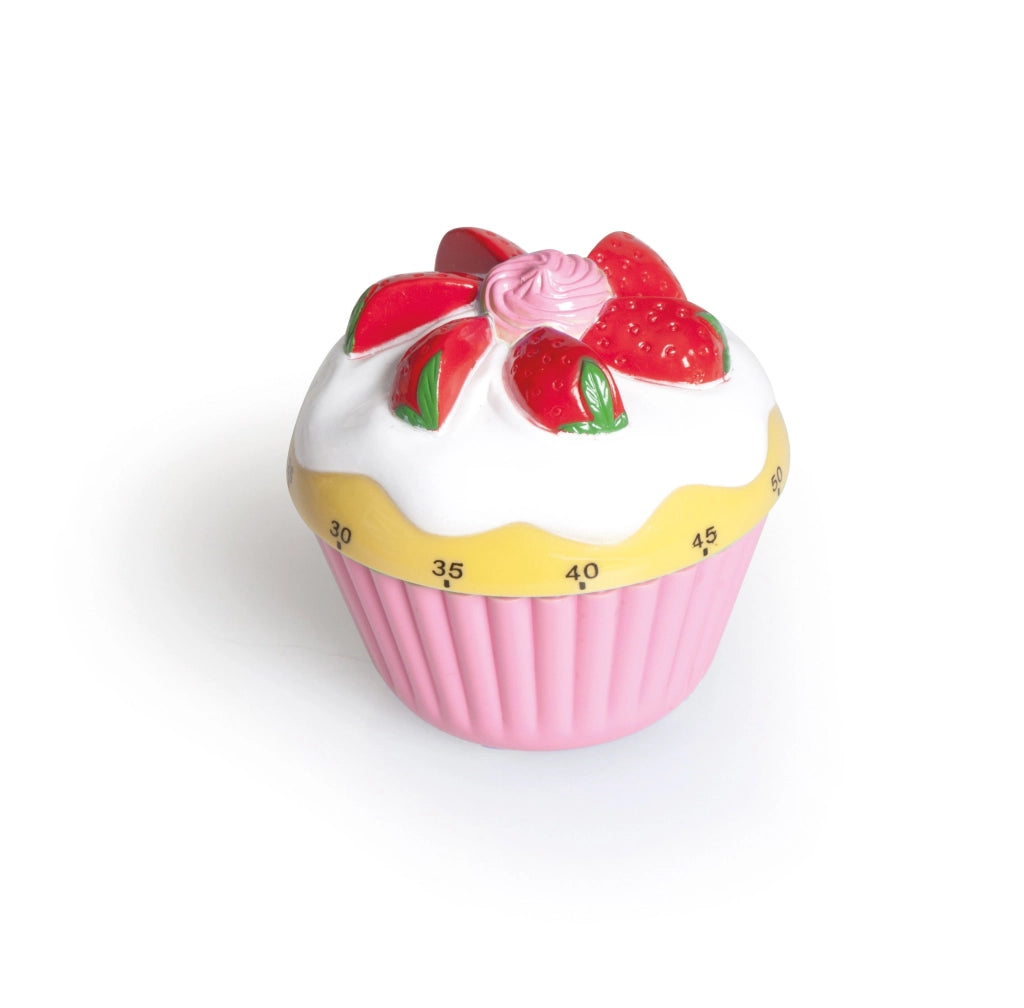Misuratore di tempo a forma di cupcake, in plastica, 7,5 cm, colore assortito