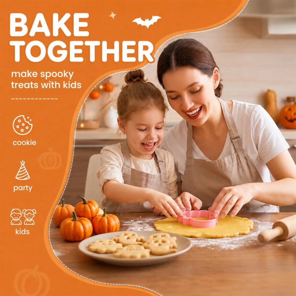 Set di formine per biscotti a tema Halloween, 10 pezzi, in plastica, stampate in 3D
