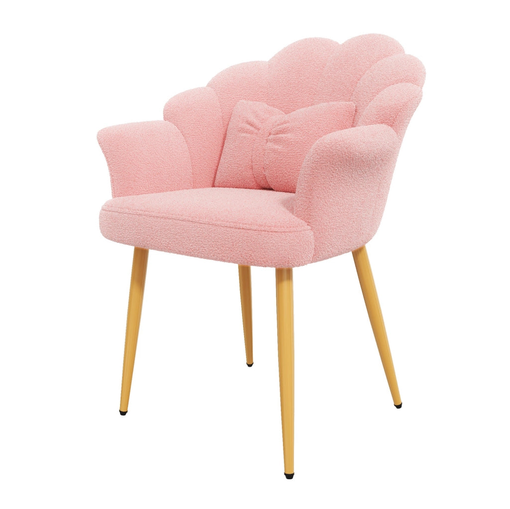 Set di 2 poltrone 64x65;5x85 cm in tessuto peluche rosa con cuscini