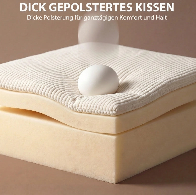 Divano letto 3 posti beige in corduroy con vano contenitore