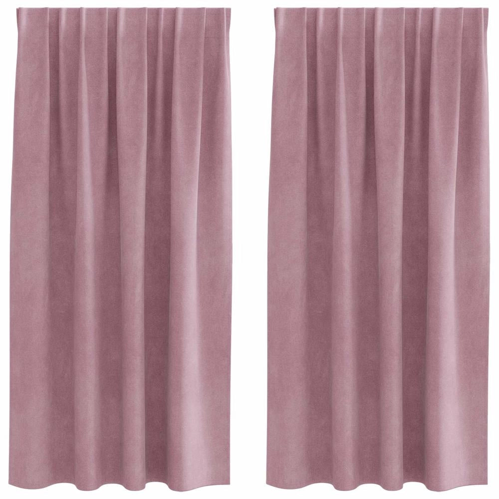 Tende 2 pz Rosa scuro 140 x 175 cm Velluto