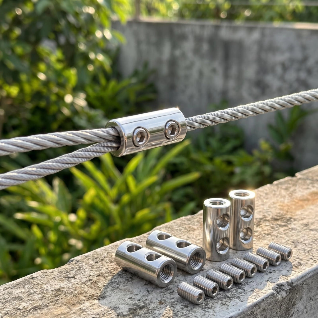 5 fascette stringicavo in acciaio inossidabile per cavi in acciaio da 1,5 a 2 mm