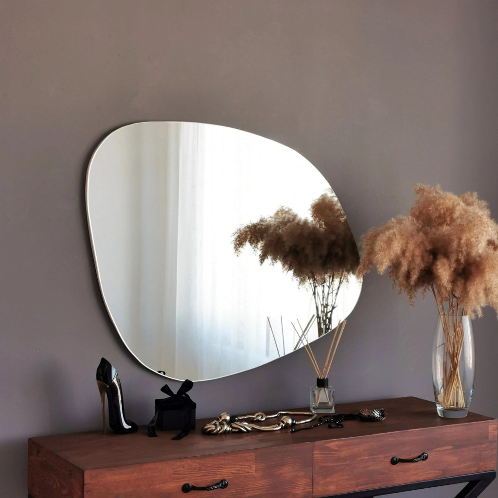 Moscufo, Specchio Forma Irregolare, 2.2x58h cm Bianco