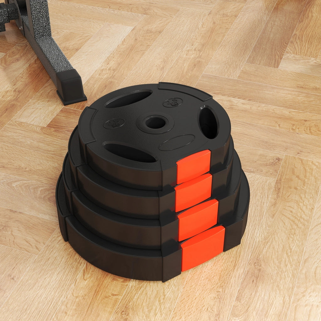 DISCHI per bilanciere Set da 4 pezzi 2 x 5 kg e 2 x 2,5 kg Nero