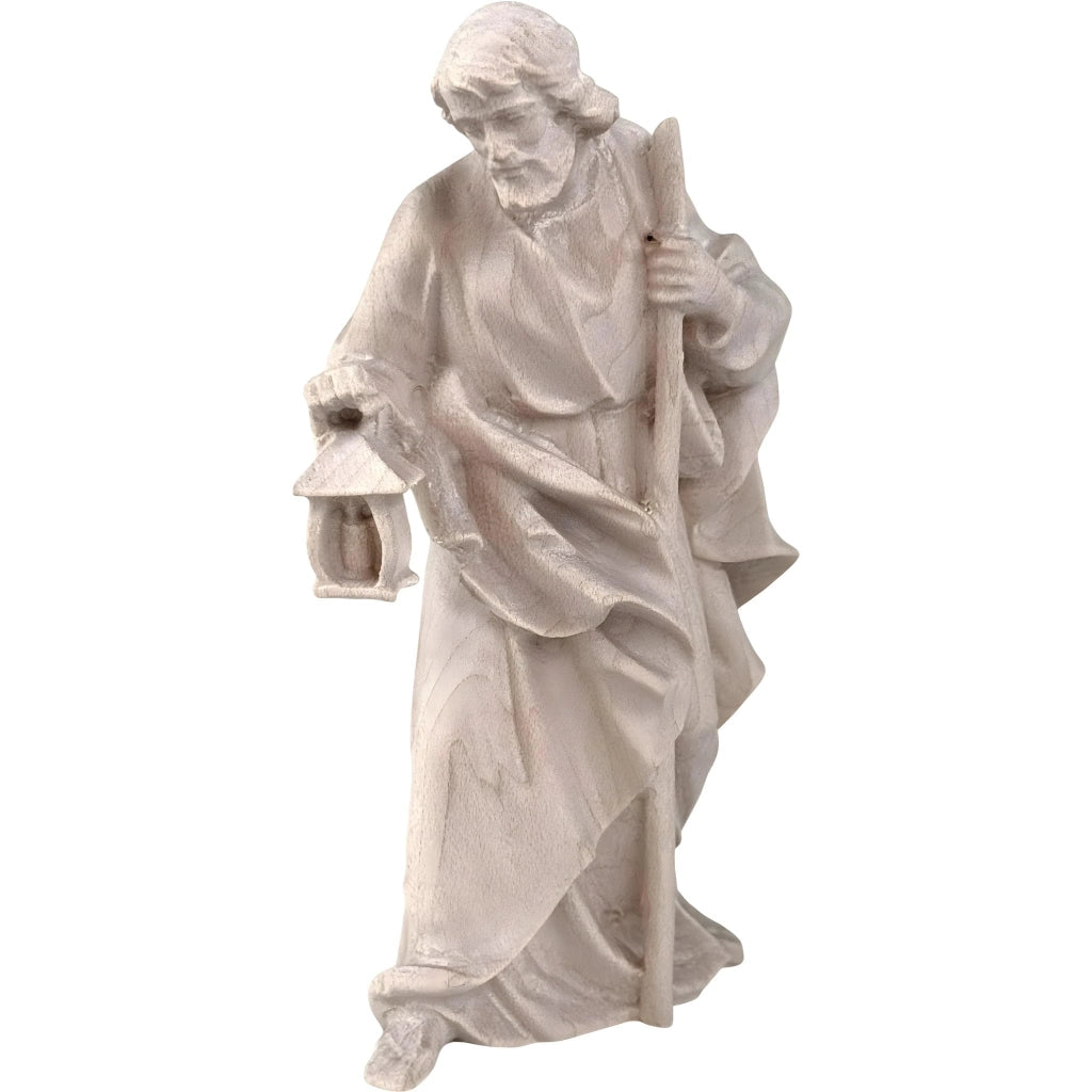 San Giuseppe con lanterna, legno dipinto a mano, 8 cm