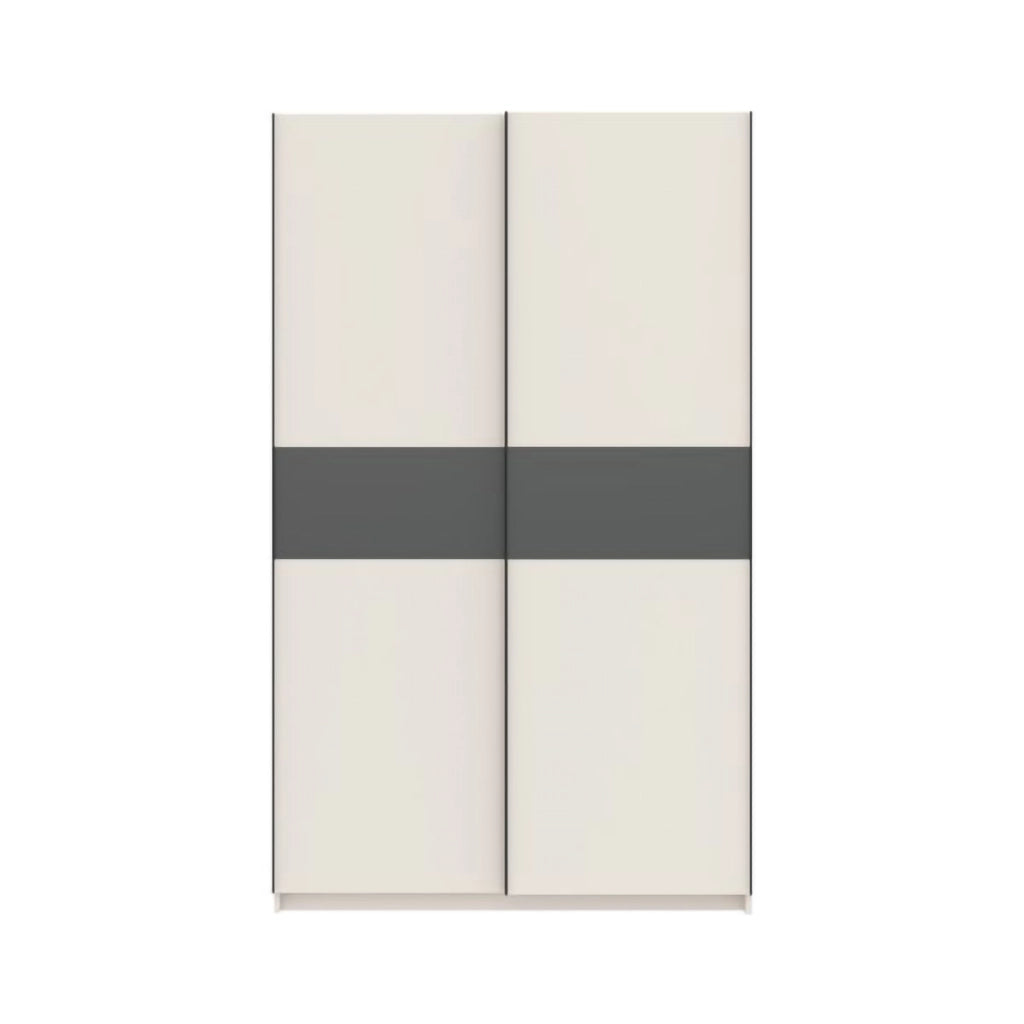 Armadio Camera da Letto Maba, Guardaroba 2 Ante 2 Ripiani, 120x204h cm Beige Cashmere