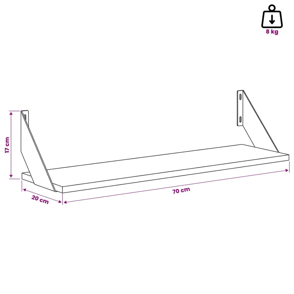 Scaffali da parete 4 pz Bianco 70 x 20 x 17 cm 8014512