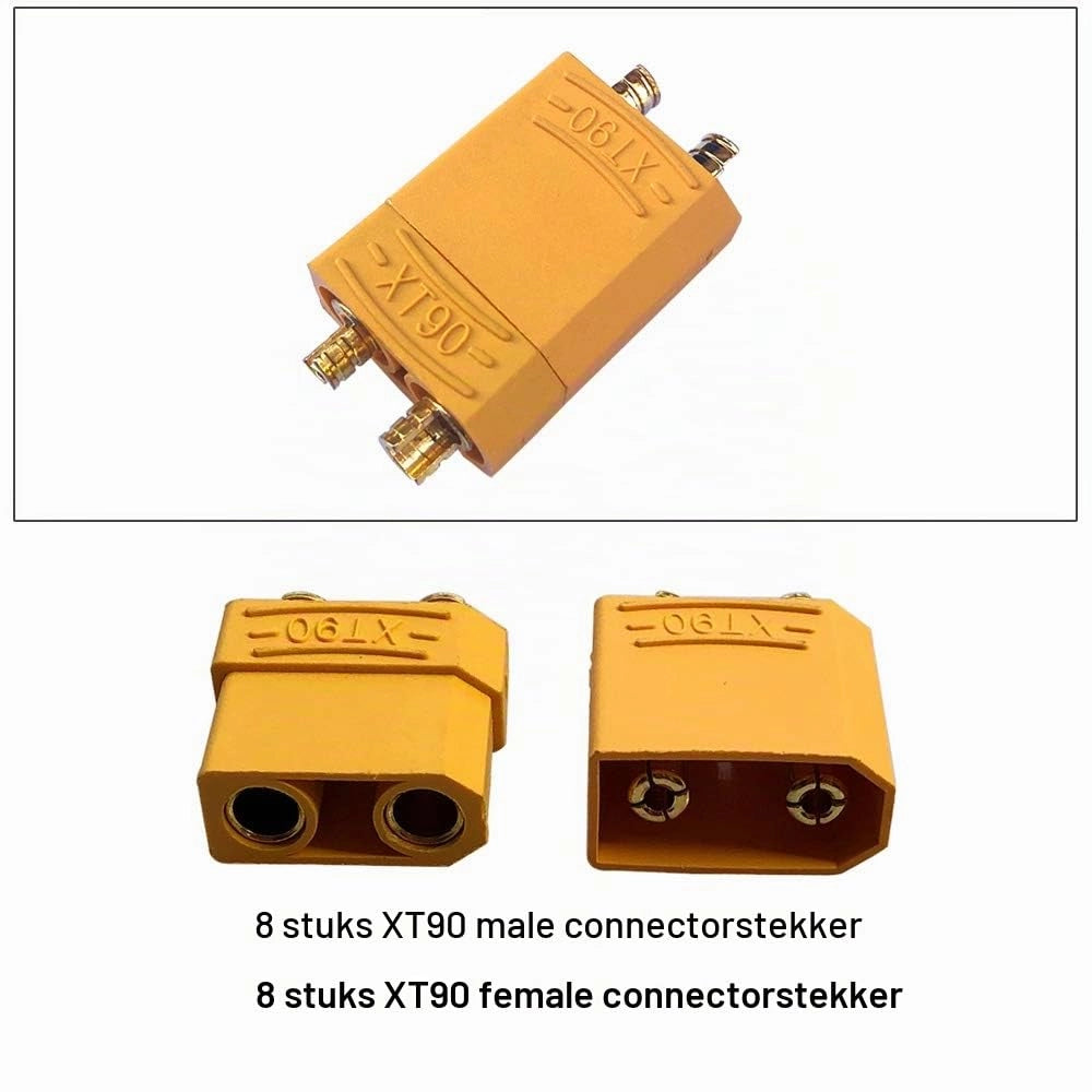 8 connettori XT90, placcati in oro, da 60-100 A, con guaina termorestringente