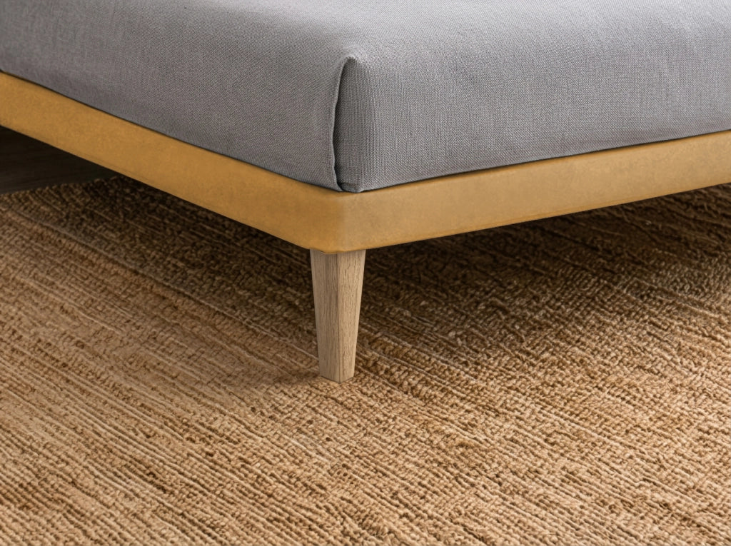 Letto 1 Piazza e Mezza con Rete Rivestita 120x200 cm Microfibra Ocra Tessis Testata Soft