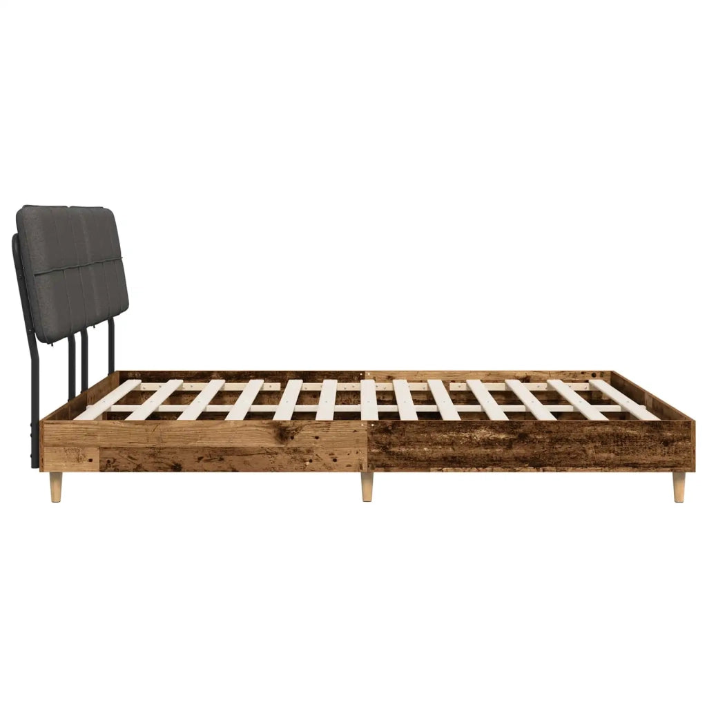 Letto matrimoniale con testiera Legno vecchio e grigio scuro 3440628