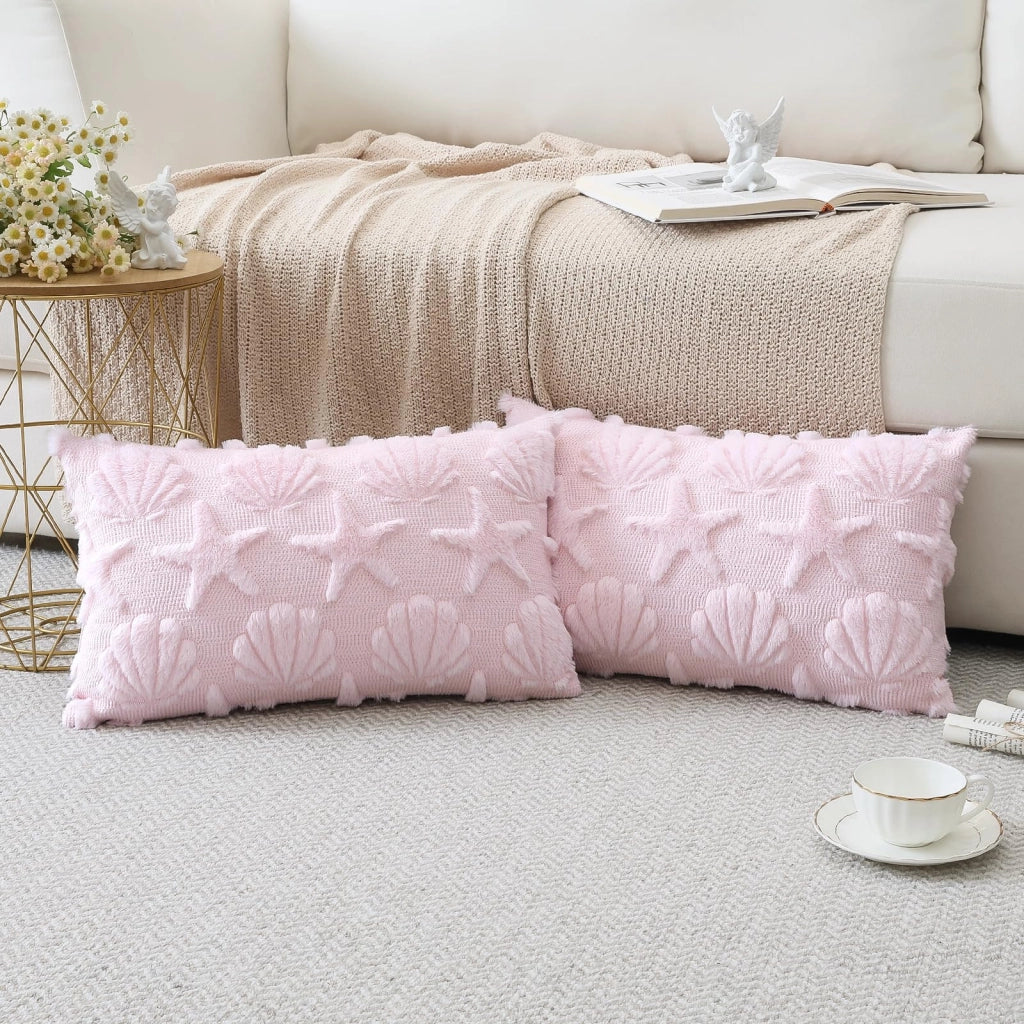 Coperte per cuscini in lana, 2 pezzi, 30x50 cm, rosa
