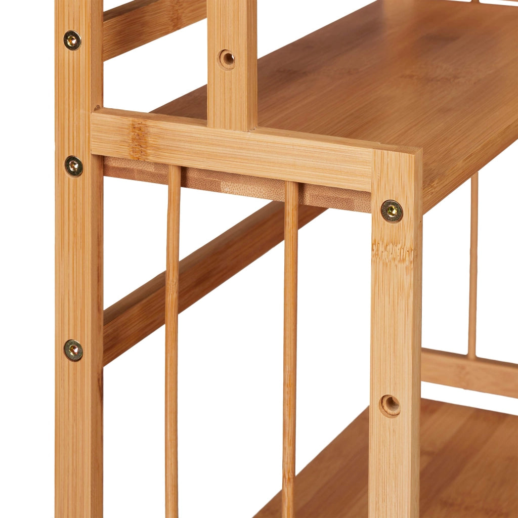 Scaffale per spezie in bambù, con 3 ripiani, regolabile, dimensioni 50x41,5x18 cm