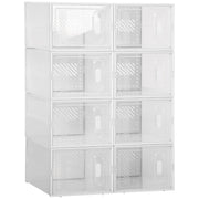 Scaffale Modulare a 8 Scomparti in Plastica Trasparente, Mobile Componibile Salvaspazio per Casa, 25 cm x 35 cm x 19 cm
