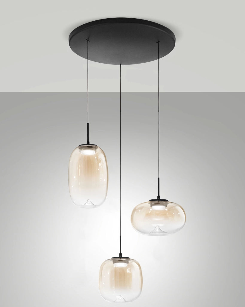 Lampada Sospensione Brio LED 21W Cognac Sfumato Fabas Luce