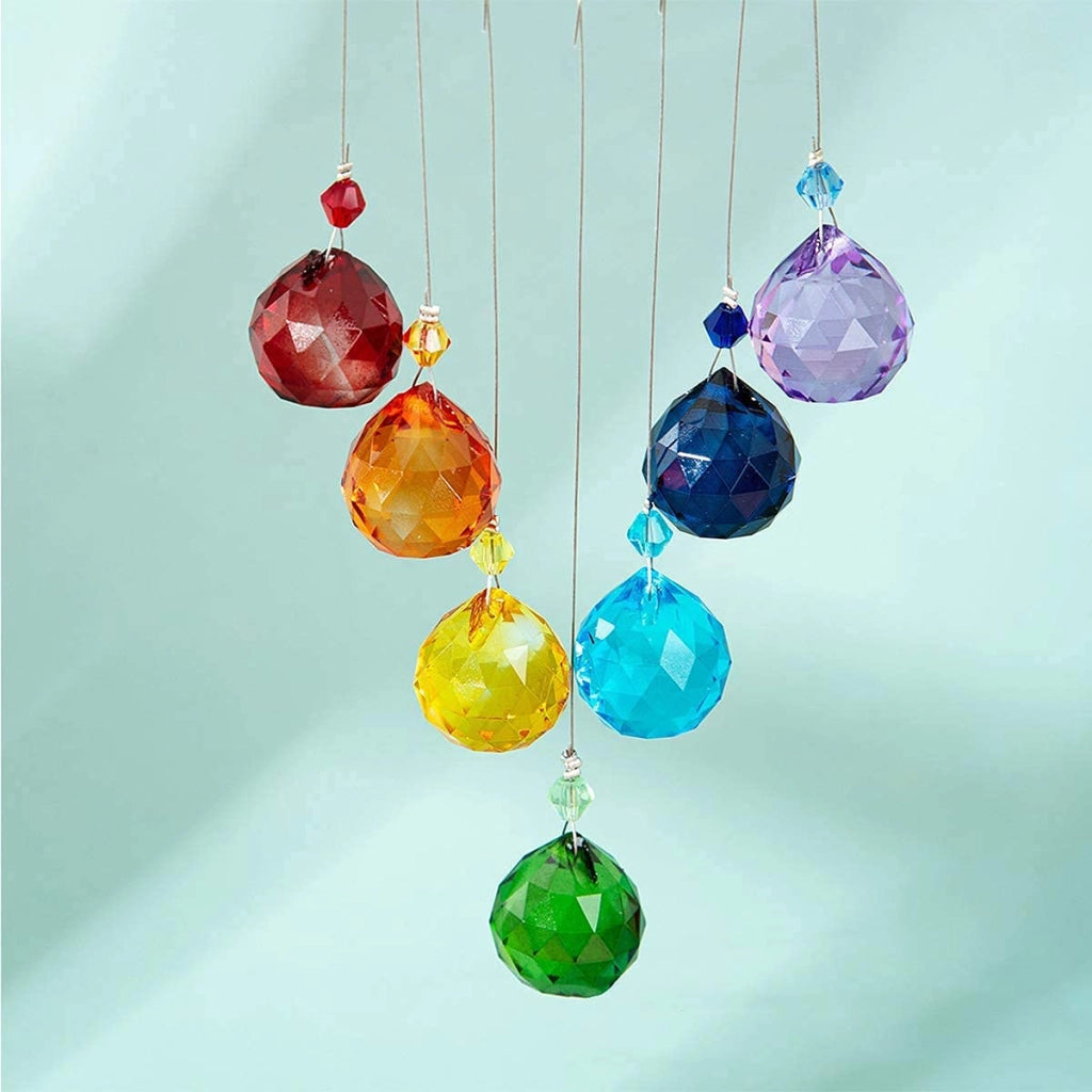 Catturatori di luce in cristallo, decorazioni per finestre a forma di arcobaleno, 46,5 cm