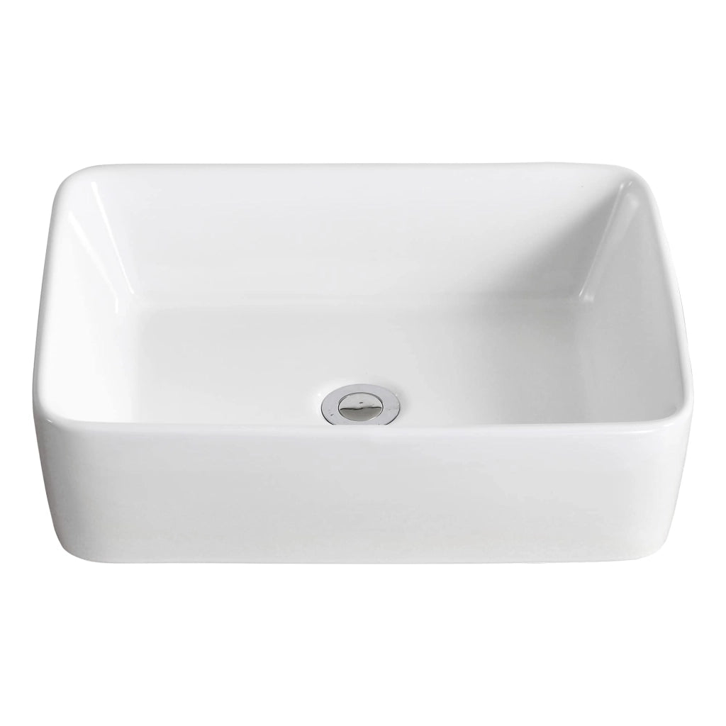 Lavabo da appoggio, forma quadrata, 480x375 mm, Vetroceramica, bianco