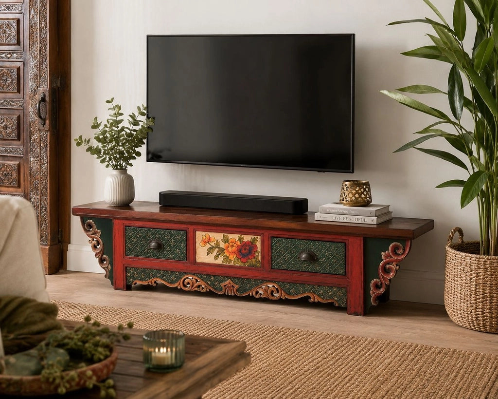 Mobile basso in legno multicolore 140x30x30h cm