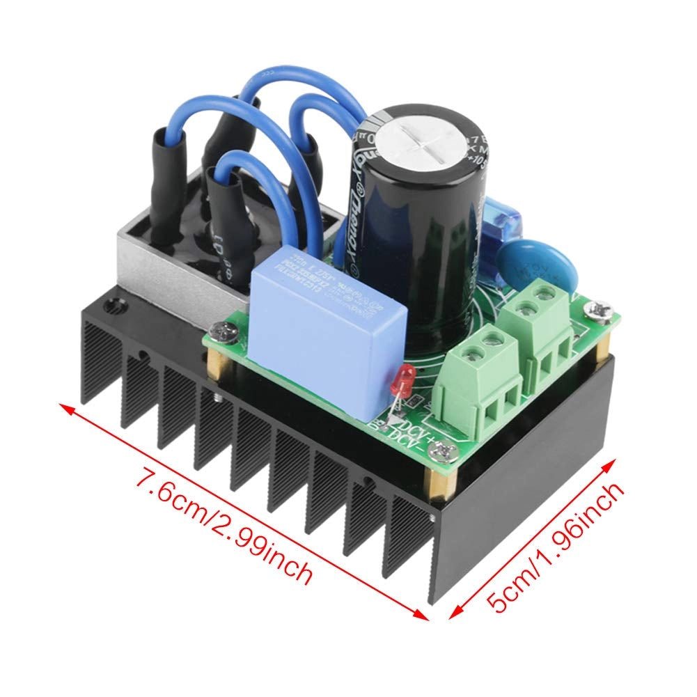 Modulo raddrizzatore 5-34 VAC / 7-50 VDC, 10 A, con protezione multipla